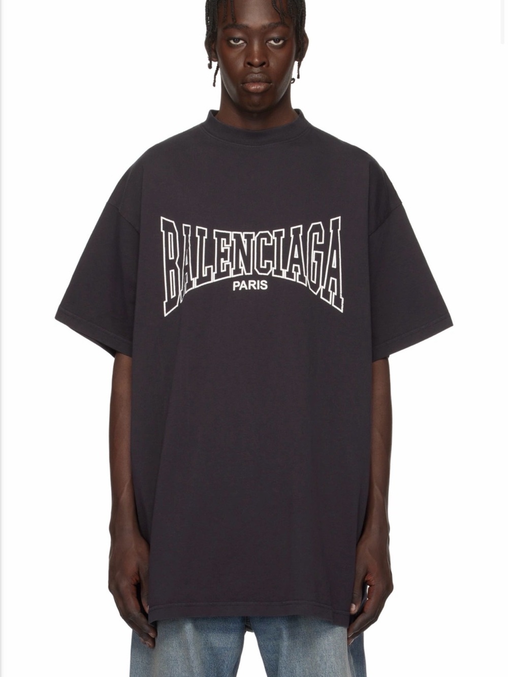 Balenciaga Logo Black Oversized Boxing T-Shirt